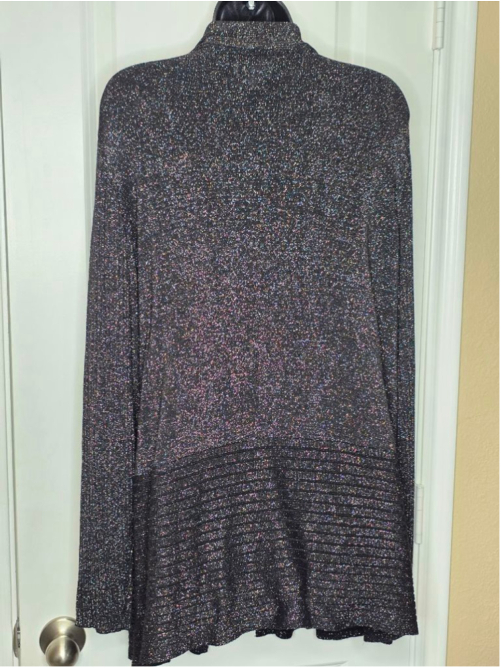 Avenue Black Multicolor Sparkle Cardigan Women’s Plus Size 18/20 - Picture 3 of 6